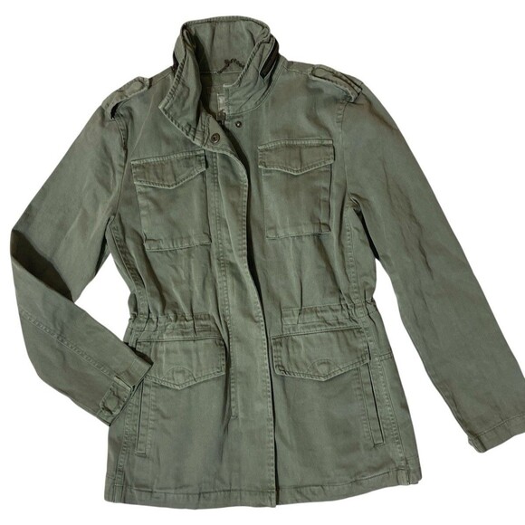 Lucky Brand Jacket Utility Field Military‎ Style Full Zip Pockets Green Women XS - Picture 1 of 10
